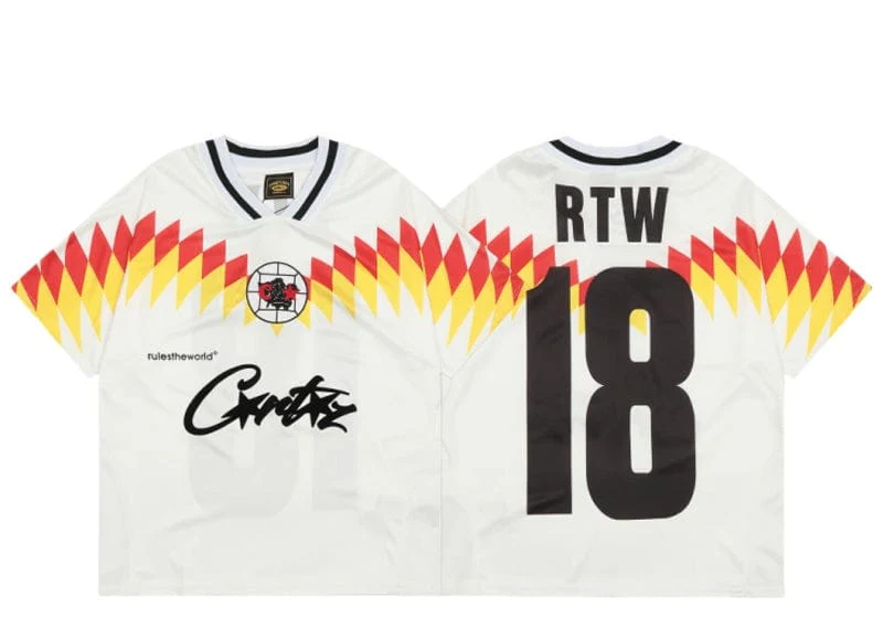 Corteiz Club RTW Football Jersey - White/Red/Yellow – The