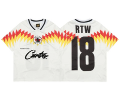 Corteiz Club RTW Football Jersey - White/Red/Yellow