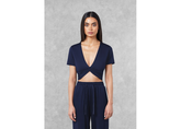 The Giving Movement Fitted Twist Top - Navy