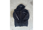 Chrome Hearts Scroll Logo Thermal Lined Zip Up Hoodie - Black