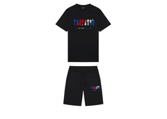 Trapstar Chenille Decoded Short Set - Black/Revolution