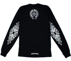 Chrome Hearts Neck Logo Floral Cross L/S T-shirt Black