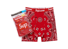 Supreme Hanes Bandana Boxer Briefs (2 Pack) Red