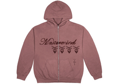 Travis Scott Cactus Jack For Mastermind Skull Zip Up Hoodie - Washed Red (SS21)