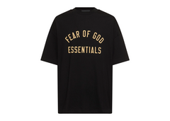 Fear Of God Essentials Jersey Crewneck T-Shirt - Black/Gold (FW24)