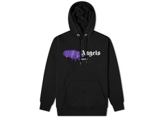 Palm Angels London Sprayed Logo Hoodie - Black/Purple