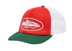 Corteiz Alcatraz Trucker Hat - Red/Green