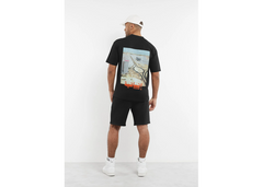 The Giving Movement Oversized Landscape Print T-Shirt - Pitch Black