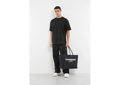 The Giving Movement Oversized Tonal Back Print T- Shirt - Pitch Black