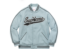 Supreme x Playboy Wool Varsity Jacket Dusty Blue