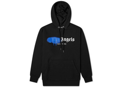 Palm Angels New York Sprayed Logo Hoodie - Black/Blue