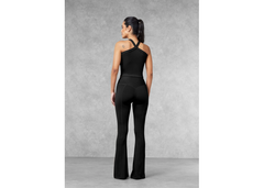 The Giving Movement Halter Neck Top - Pitch Black