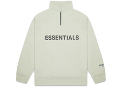 Fear Of God Essentials Half Zip Pullover Sweater - Sage (FW20)