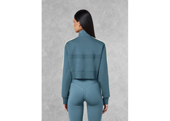 The Giving Movement Regular Fit Striped Cropped Jacket - Elemental Blue