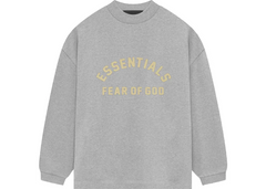 Fear of God Essentials Heavy Jersey Long Sleeve T-Shirt - Light Heather Grey SS24)