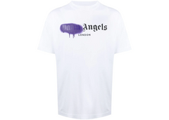 Palm Angels London Sprayed Logo T-Shirt - White/Purple (SS21)