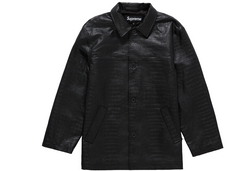 Supreme Faux Croc Car Coat - Black