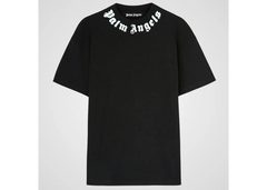 Palm Angels Neck Logo T-Shirt - Black