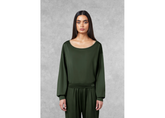 The Giving Movement Oversized Boat Neck Top - Khaki