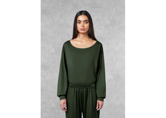 The Giving Movement Oversized Boat Neck Top - Khaki