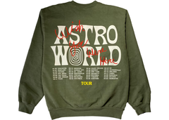 Travis Scott Astroworld Tour Skipping Bear Crewneck Olive