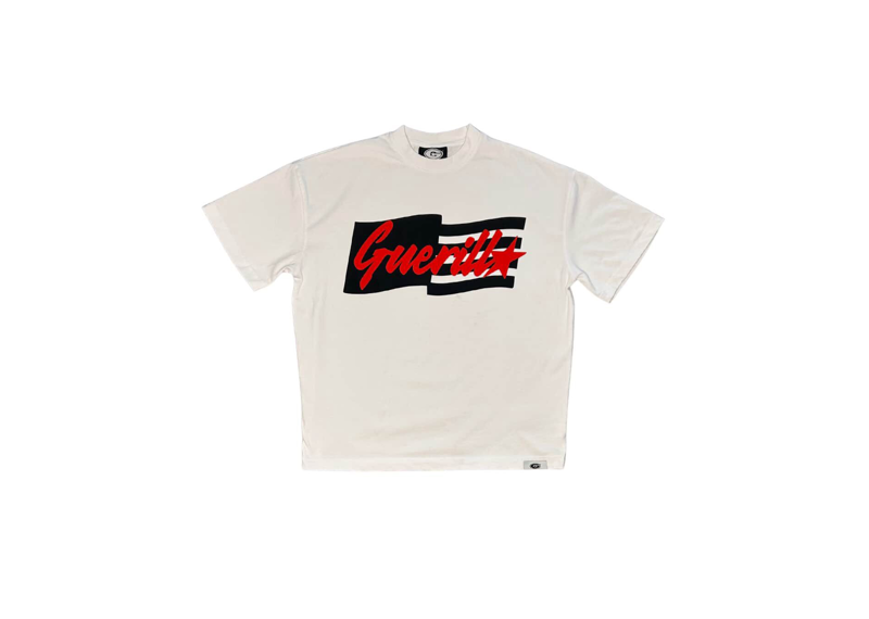Guerilla Star Logo Flag T-Shirt - White/Red/Black