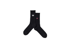 KAWS x Uniqlo Warhol 476591 Socks Black (Black With Grey Kaws Bear and Lips)