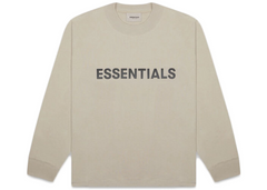 Fear of God Essentials Applique Logo Long Sleeve T-Shirt - Olive/Khaki (FW20)