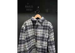 Fucking Awesome Fleece Button Up Sweater - Blue/White Check