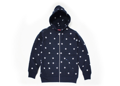 Supreme Stars Zip Up Hoodie Navy