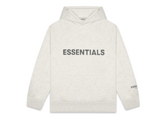Fear Of God Essentials Applique Logo Hoodie - Heather Oatmeal (FW20)