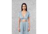 The Giving Movement Fitted Twist Top - Powder Blue