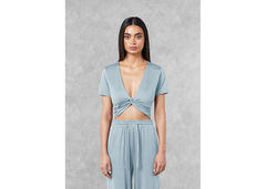 The Giving Movement Fitted Twist Top - Powder Blue