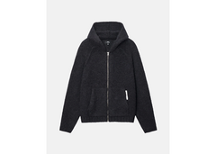 Stussy Chunky Sweater Zip Hoodie - Black