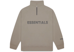 Fear Of God Essentials Half Zip Pullover Sweater - Taupe (FW20)