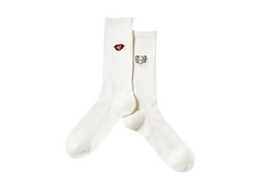 KAWS x Uniqlo Warhol 476591 Socks White (White With Grey Kaws Bear and Lips)