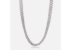 14MM DIAMOND PRONG LINK CHAIN - WHITE GOLD 24