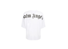 Palm Angels Oversize Double Printed Neck Logo T-Shirt - White/Black