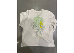 Chrome Hearts Cemetery Cross Longsleeve T-Shirt - Green/Yellow