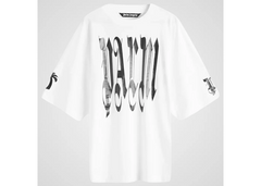 Palm Angels Oversize Gothic Logo T-Shirt - White