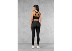 The Giving Movement Cut Out Zip Bra - Pitch Black