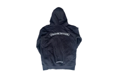 Chrome Hearts Scroll Logo Thermal Lined Zip Up Hoodie - Black