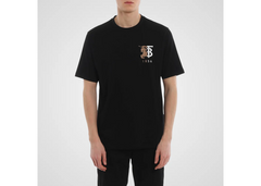 Burberry Hesford TB Monogram Embroidery T-Shirt - Black