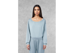 The Giving Movement Oversized Boat Neck Top - Powder Blue
