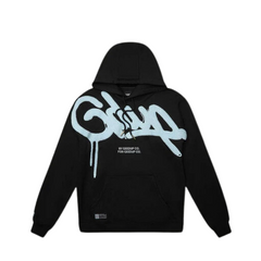 Geedup Co Handstyle Hoodie - Black/Baby Blue