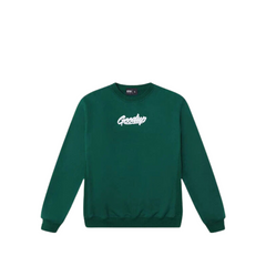 Geedup Co OS Script Crewneck - Forest Green/White