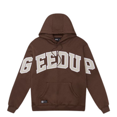 Geedup Co Team Logo Hoodie - Brown/Light Grey