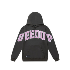 Geedup Co Team Logo Hoodie - Charcoal/Dusty Pink