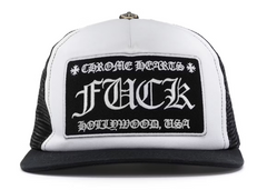 Chrome Hearts FUCK Patch Trucker Black