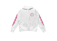 Chrome Hearts Floral Horseshoe Pullover Hoodie - White/Pink